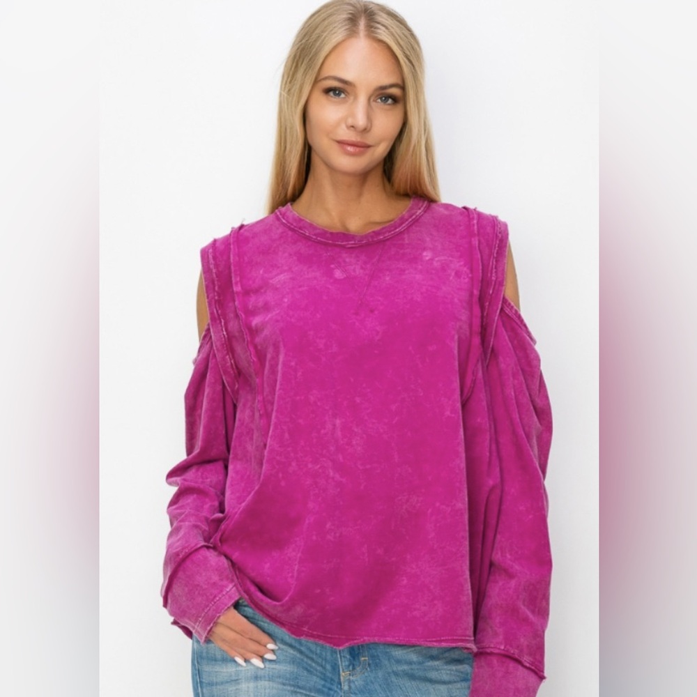 J Her mineral washed pink top